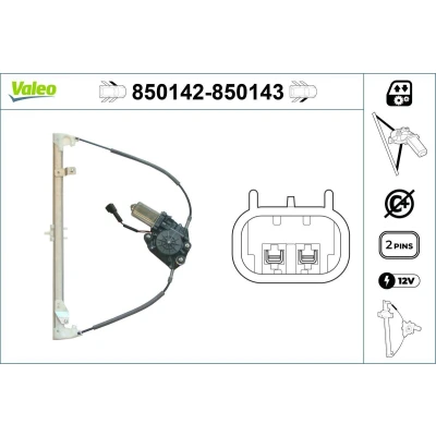 Imagem de Valeo Elevador de vidro à frente, lado esquerdo elétrico com motor sem função conforto 850142 FIAT: Punto I Hatchback