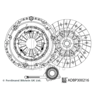 Imagem de BLUE PRINT ADBP300216 Kit de Embraiagem três peças com desembraiagem central, massa lubrificante sintética 241mm