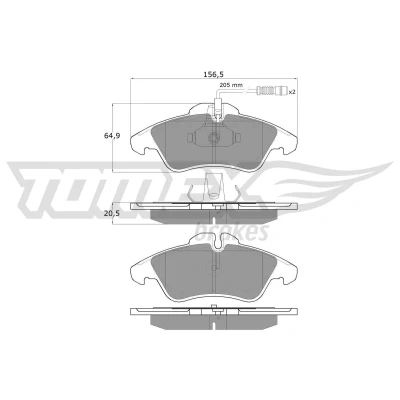 Imagem de TOMEX brakes TX 10 931 Jogo de pastilhas para travão disco Eixo dianteiro incl. contacto aviso desgaste MERCEDES BENZ: Sprinter 3 T Van