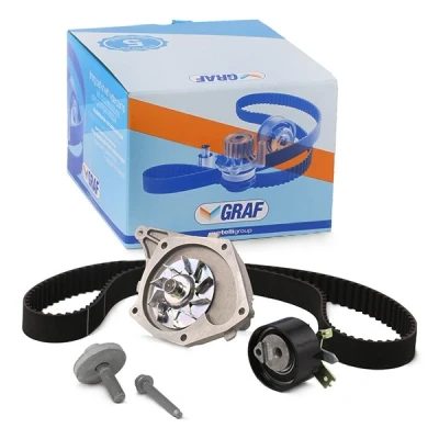 Imagem de GRAF KP821 1 Bomba de Água + Kit correia Distribuição com parafuso 123 27mm para accionamento da dentada RENAULT: CLIO 2, MEGANE 2