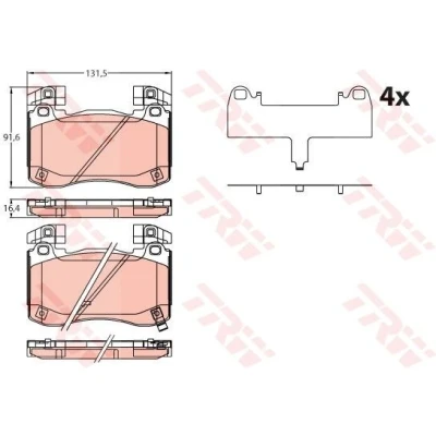 Imagem de TRW GDB2254 Jogo de pastilhas para travão disco com avisador sonoro desgaste acessórios KIA: Stinger Hatchback