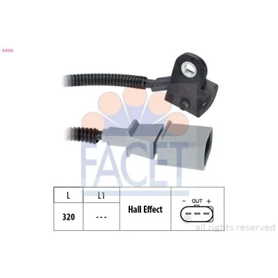 Imagem de FACET 9.0535 Sensor Made in Italy OE Equivalent VOLKSWAGEN: Polo IV Hatchback, Passat B6 Variant, Golf 5, SEAT: Ibiza 3, Leon II Altea XL