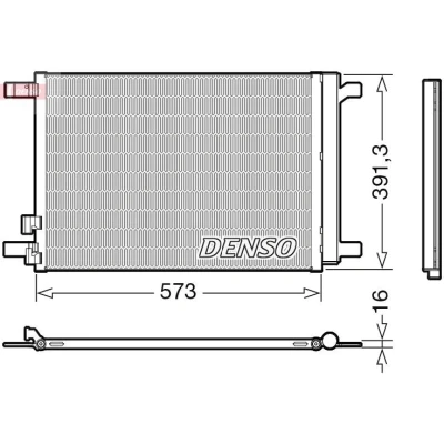 Imagem de DENSO DCN32066 Condensador com secador R 134a VOLKSWAGEN: Golf 7, AUDI: A3 Sportback, SEAT: Leon III Hatchback
