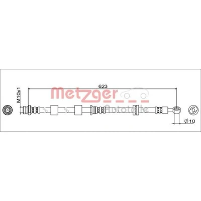 Imagem de METZGER 4111742 Mangueira de Travão Eixo dianteiro, lado direito 623