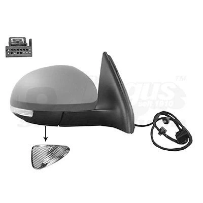 Imagem de Espelho retrovisor Van Wezel 5745828 à direita com subcapa completo, convexo, para regulação eléctrica dos espelhos, dobrável electricamente,