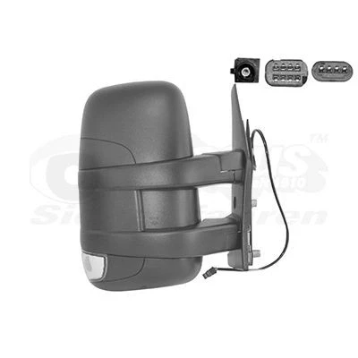 Imagem de espelho retrovisor Van Wezel 2815808 à direita completo, convexo, para regulação eléctrica dos espelhos, aquecível, Braço do curto, co