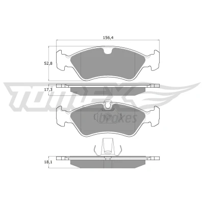 Imagem de TOMEX brakes TX 12 98 Jogo de pastilhas para travão disco Eixo dianteiro preparado indicador aviso desgaste OPEL: Astra F Caravan