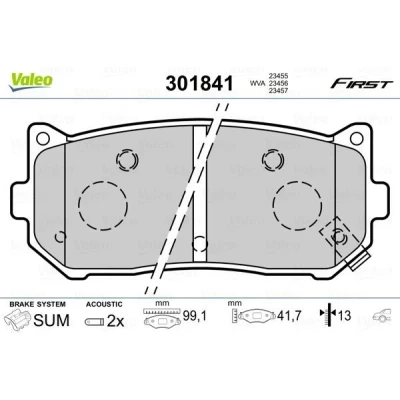 Imagem de VALEO 301841 Jogo de pastilhas para travão disco FIRST Eixo traseiro incl. contacto aviso desgaste sem chapa anti ruído KIA: CARENS 2