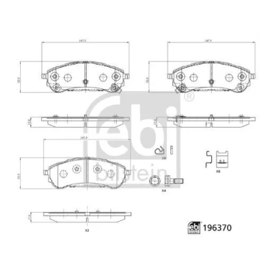 Imagem de FEBI BILSTEIN Jogo de pastilhas para travão disco Eixo traseiro com avisador sonoro desgaste 196370 FORD: Ranger Mk3