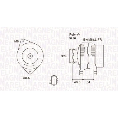 Imagem de MAGNETI MARELLI 063731927010 Alternador 14V 90A