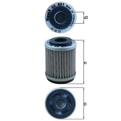Imagem de MAHLE ORIGINAL OX 801 Filtro de óleo Cartucho filtrante