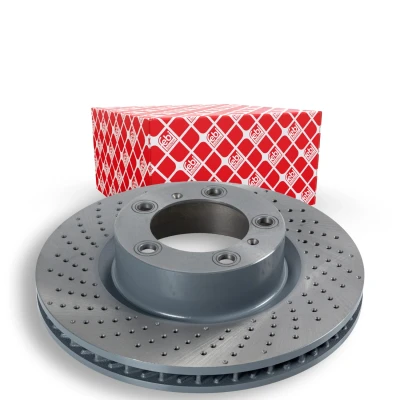 Imagem de FEBI BILSTEIN 108215 Disco de travão Eixo dianteiro, lado esquerdo 330 28 5 130 perfurado/ventilado revestido alto carbono PORSCHE: 911 Cabrio