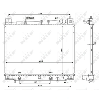 Imagem de NRF 53212 Radiador, arrefecimento do motor Alumínio 485 350 17 com componentes de montagem Aletas refrigeração soldadas TOYOTA: Yaris I Hatchback