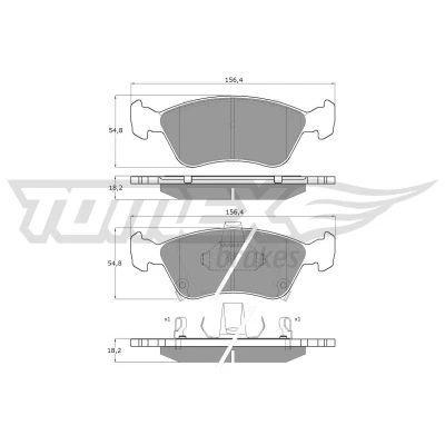 Imagem de TOMEX brakes TX 12 24 Jogo de pastilhas para travão disco Eixo dianteiro com avisador sonoro desgaste TOYOTA: Avensis I Sedan