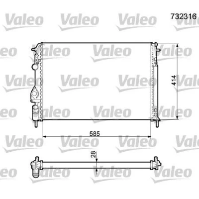 Imagem de VALEO 732316 Radiador, arrefecimento do motor Alumínio 585 415 23 com regulador líquido de refrigeração Aletas unidas mecanicamente