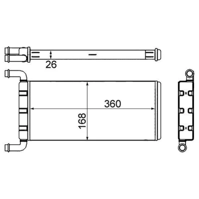 Imagem de MAHLE ORIGINAL AH 241 000S Radiador Quente MERCEDES BENZ: Sprinter 5 T Van, VOLKSWAGEN: Crafter 30 50 Van