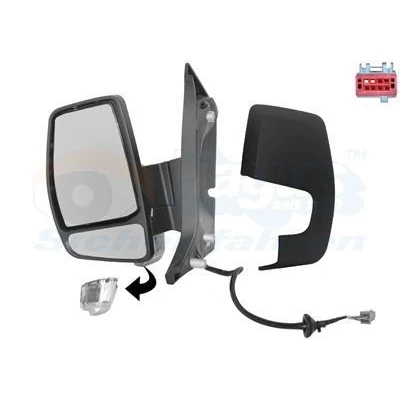 Imagem de Espelho retrovisor Van Wezel 1987805 esquerda preto completo, convexo, para regulação eléctrica dos espelhos, aquecível
