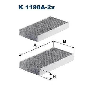 Imagem de FILTRON K 1198A 2x Filtro, ar do habitáculo Filtro de carvão ativado 225 112 30 HONDA: Civic 7 Hatchback, 8, Limousine