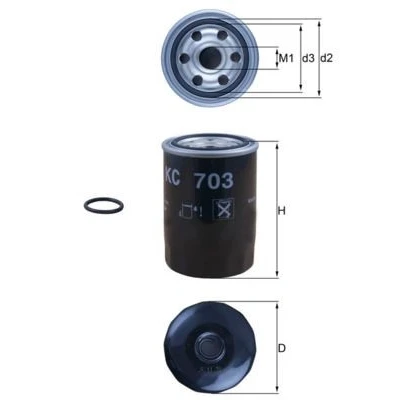 Imagem de MAHLE ORIGINAL KC 703D Filtro de Combustível aparafusado