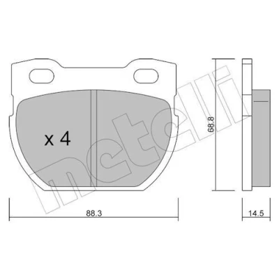 Imagem de METELLI 22 0354 0 Jogo de pastilhas para travão disco excl. contacto aviso desgaste LAND ROVER: Defender SUV, Pick up