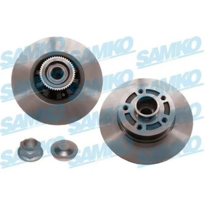 Imagem de SAMKO R1072PRCA Disco de travão 280 12 5 cheio revestido com jogo rolamentos roda, anel sensor do ABS, capa acessórios