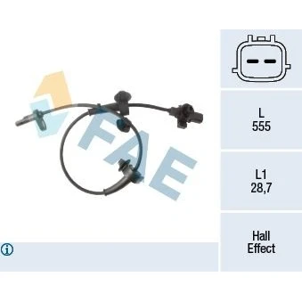 Imagem de FAE 78491 Sensor de ABS com cabo Hall 2pólos 555mm HONDA: CIVIC 8 Hatchback
