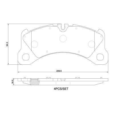 Imagem de BREMBO P 65 047 Jogo de pastilhas para travão disco preparado indicador aviso desgaste sem acessórios PORSCHE: Macan, Panamera