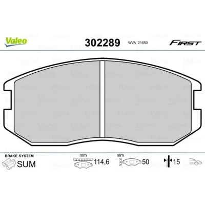 Imagem de VALEO 302289 Jogo de pastilhas para travão disco Eixo dianteiro excl. contacto aviso desgaste sem chapa anti ruído MITSUBISHI: COLT 5