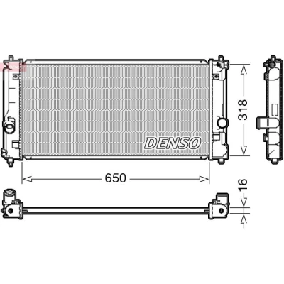 Imagem de DENSO DRM50081 Radiador, arrefecimento do motor 650 318 16