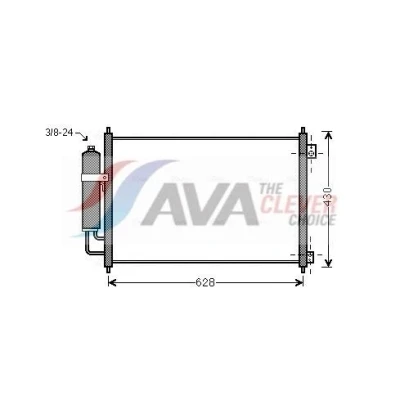 Imagem de AVA COOLING SYSTEMS DN5328D Condensador com secador 15,5mm 10,2mm Alumínio 621mm R134a NISSAN: X Trail (T31) 2.0 dCi, dCi 4x4, 2.5 4x4