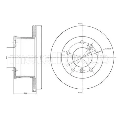 Imagem de METELLI Disco de travão MERCEDES BENZ: Sprinter 3 T Van, Classe G SUV, 4 Van 272,0mm 16,0mm 5 85,0mm cheio 23 0492 9024230112,9024230312