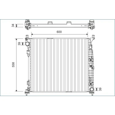 Imagem de VALEO 701167 Radiador, arrefecimento do motor Alumínio 558mm 600mm 26mm sem regulador líquido de refrigeração Aletas soldadas