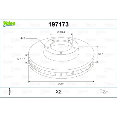 Imagem de Disco de travão VALEO 197173