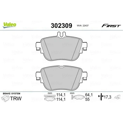 Imagem de VALEO 302309 Jogo de pastilhas para travão disco Eixo traseiro excl. contacto aviso desgaste com chapa anti ruído