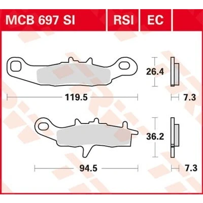 Imagem de TRW Sinter Offroad Racing MCB697RSI Jogo de pastilhas para travão disco
