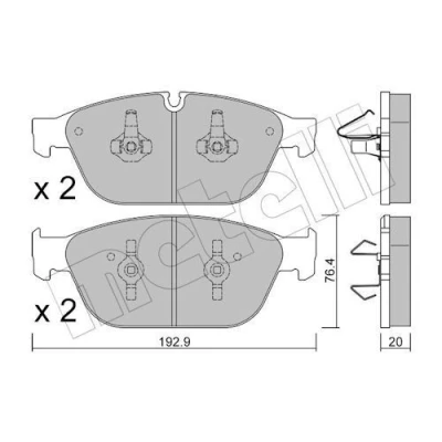 Imagem de METELLI 22 0954 0 Jogo de pastilhas para travão disco preparado indicador aviso desgaste AUDI: Q5, A8 D4