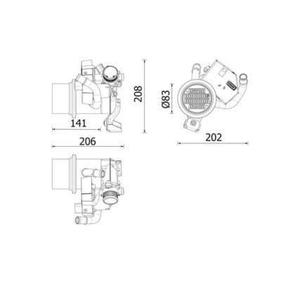Imagem de MAHLE ORIGINAL CE 39 000P Radiador EGR sem junta com válvula de recirculação dos gases escape