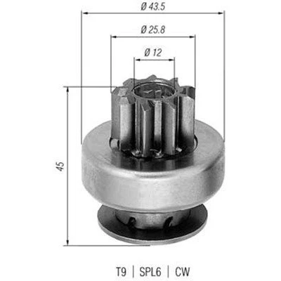 Imagem de MAGNETI MARELLI 940113020237 Pinhão, motor de arranque