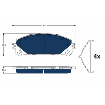 Imagem de TRW GDB3484BTE Jogo de pastilhas para travão disco não preparado indicador aviso desgaste com acessórios TOYOTA: RAV4 IV SUV