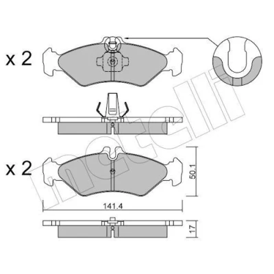Imagem de METELLI 22 0571 0 Jogo de pastilhas para travão disco preparado indicador aviso desgaste MERCEDES BENZ: Sprinter 2 T Van