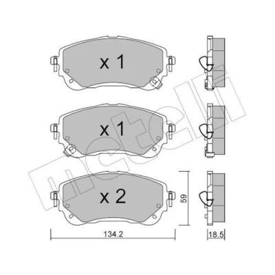 Imagem de METELLI 22 1234 0 Jogo de pastilhas para travão disco com avisador sonoro desgaste TOYOTA: Corolla XII Carrinha, Hatchback