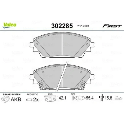 Imagem de VALEO 302285 Jogo de pastilhas para travão disco Eixo dianteiro incl. contacto aviso desgaste sem chapa anti ruído MAZDA: CX 3, 3 Sedan