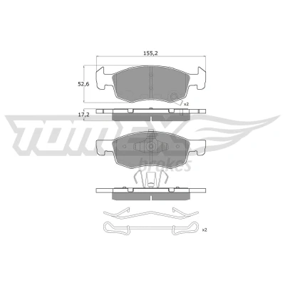 Imagem de TOMEX brakes TX 17 92 Jogo de pastilhas para travão disco Eixo dianteiro com avisador sonoro desgaste OPEL: Corsa E Hatchback