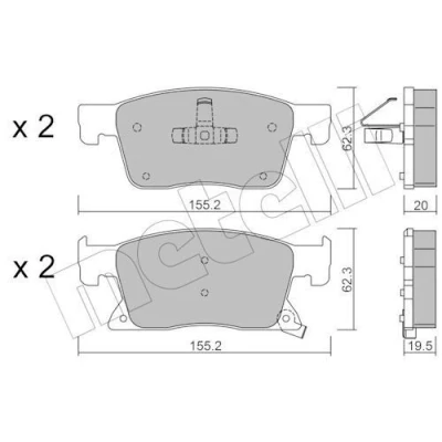 Imagem de METELLI 22 1115 0 Jogo de pastilhas para travão disco com avisador sonoro desgaste OPEL: Astra K Sports Tourer, Hatchback