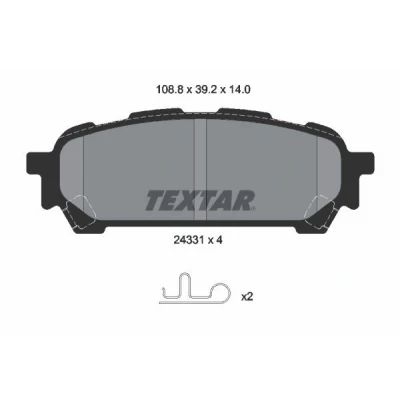 Imagem de TEXTAR 2433101 Jogo de pastilhas para travão disco com avisador sonoro desgaste SUBARU: Impreza II Sedan, Forester