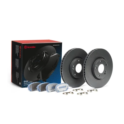 Imagem de BREMBO KT 08 029 Kit de travões interior ventilado com acessórios chapa anti ruído, parafusos avisador sonoro desgaste