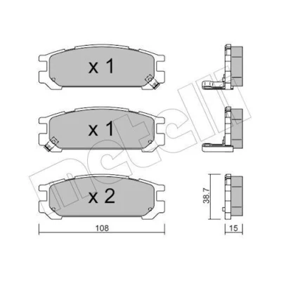 Imagem de METELLI 22 0204 0 Jogo de pastilhas para travão disco com avisador sonoro desgaste SUBARU: Impreza I Sedan