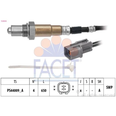 Imagem de FACET 10.8550 Sonda lambda com material de fixação aquecimento, plana, Rosca pré lubrificada