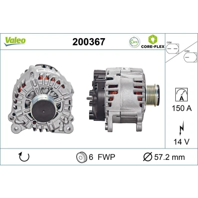 Imagem de VALEO 200367 Alternador 14V 150A AUDI: A4 B8 Avant