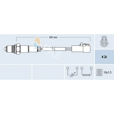 Imagem de FAE 77305 Sonda lambda de regulação FORD: FIESTA 4, 5